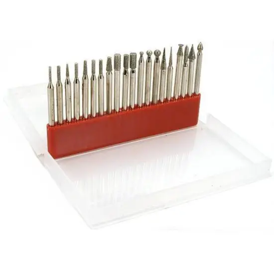 20 Diamond Bur Jewelers Lapidary Rock Rotary Tools 1/8" {1}