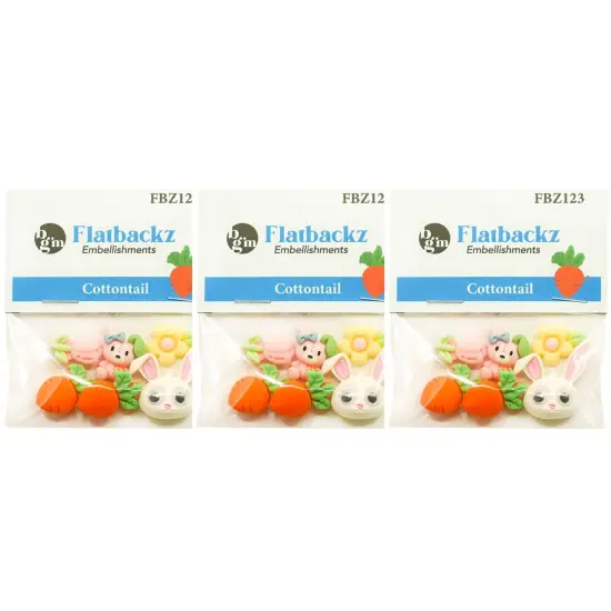 Buttons Galore Flatback Embellishments for Crafts - Cottontail - 18 Pieces {5}