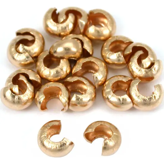 20 14K Gold Filled Crimp Bead Covers Beading Parts 4mm {1}
