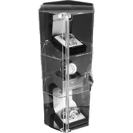 Large Revolving Rotating Showcase Display Locking Acrylic Case {3}