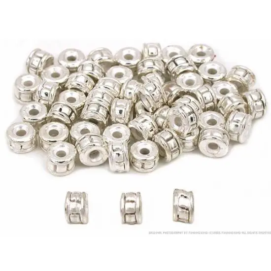 Rondelle Bali Bead Silver Plated Jewelry 5mm Approx 50 {1}