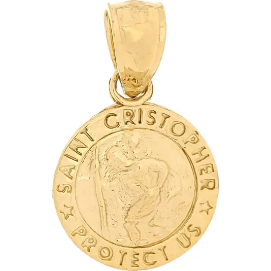 14K Gold St Christopher Charm 18" Chain Jewelry {3}
