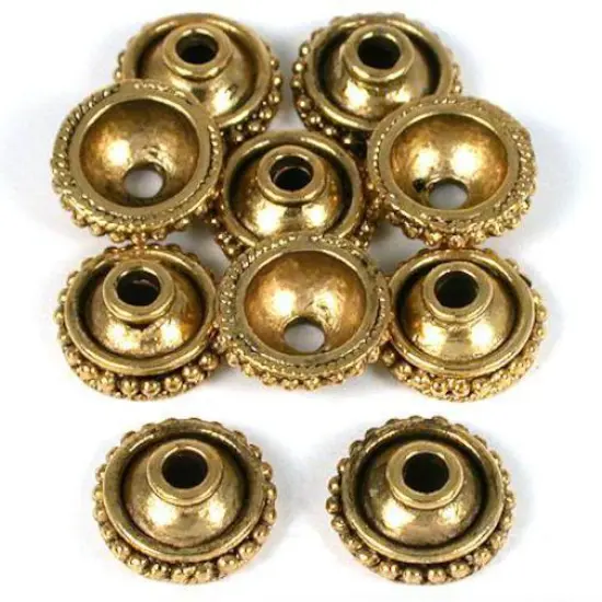 Dot Bali Bead Caps Antique Gold Plated 13mm Approx 10 {1}