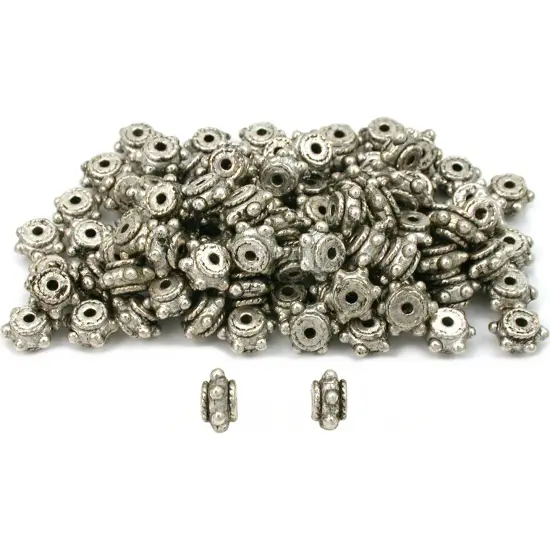 Spacer Bali Beads Antique Silver Plated 8mm Approx 100 {1}