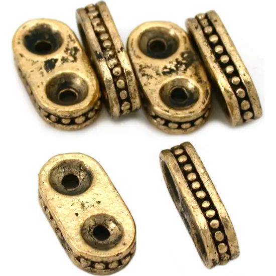 2-Strand Bali Beads Antique Gold Plated 5mm Approx 6 {1}