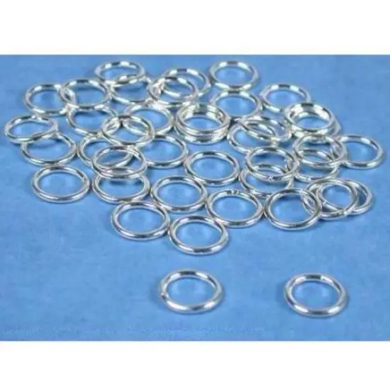 40 Jump Rings Closed Sterling Silver Jewelry 18 Ga 8mm {1}