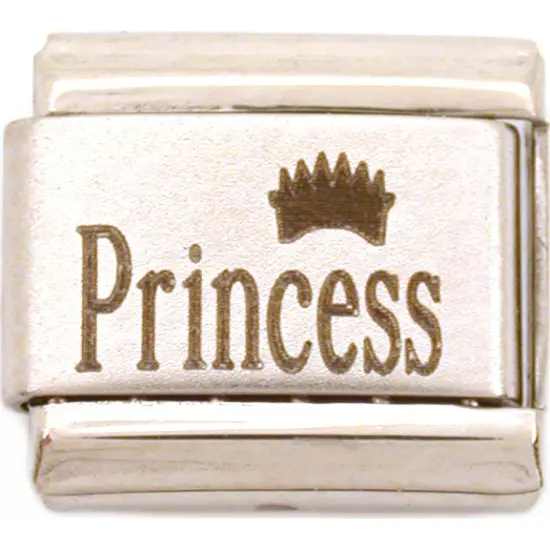 Princess Crown Italian Charm Laser 9mm {1}