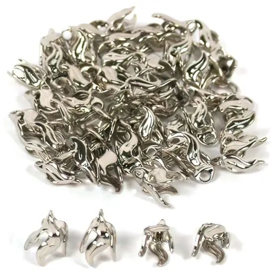 48 Bead Caps Necklace Charm Chain Bails Beading Part {1}