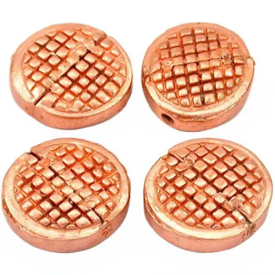 Round Disc Beads Copper Plated Beading 16mm Approx 4 {1}