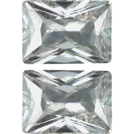 2 White Emerald Cut Cubic Zirconia 5x7mm {1}
