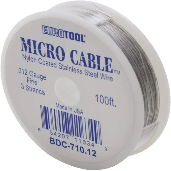 Micro Cable Beading Cord, Steel.012 Inch, 100 Feet, 3 Strands | BDC-710.12 {1}
