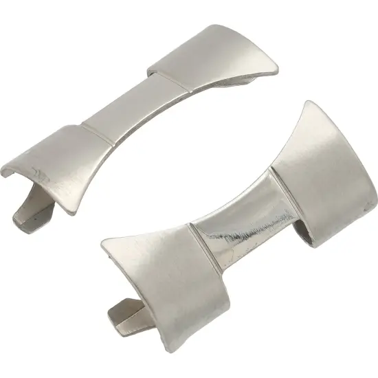 10 Watch Band Ends Caps Links Steel Parts White 20mm {4}