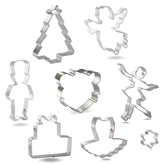 CookieCutter.com Nutcracker 8 Piece Cookie Cutters Set, Nutcracker, Fairy, Tutu, Christmas Tree, Gift Boxes, Ballerina, Tin Plate Steel, USA {3}