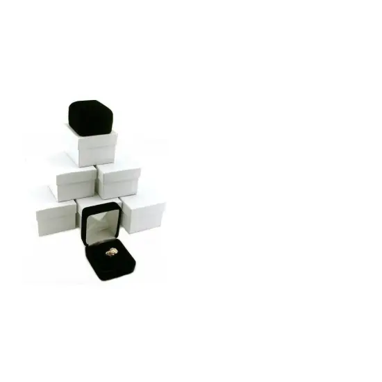 Black Velvet Ring Jewelry Gift Box Showcase Countertop Displays Kit 144 Pcs {1}