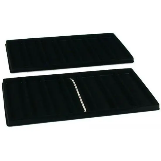 2 Black 7 Slot Bracelet Watch Display Tray Inserts Showcase Units {1}