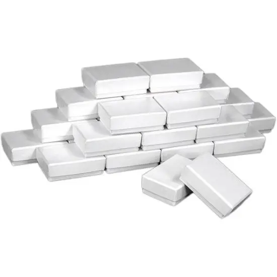 25 White Swirl Charm Cotton Boxes Pendant Gift Box Display 1 7/8" {1}