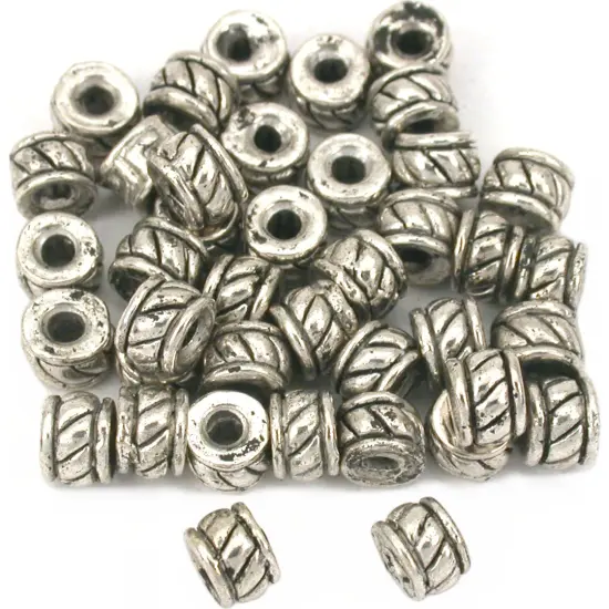 Bali Rondelle Spacer Bead Antq Silver Plt 5mm Approx 40 {1}