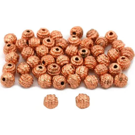 Round Bali Beads Copper Plated Beading 5mm Approx 50 {1}