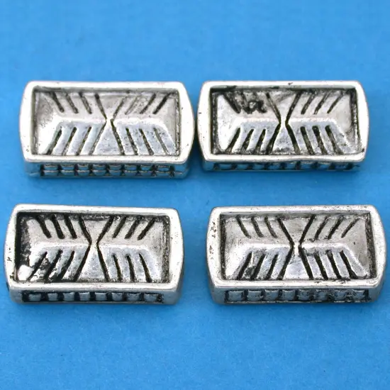 Bali Rectangle Beads Antique Silver Plt 18.5mm Approx 4 {1}