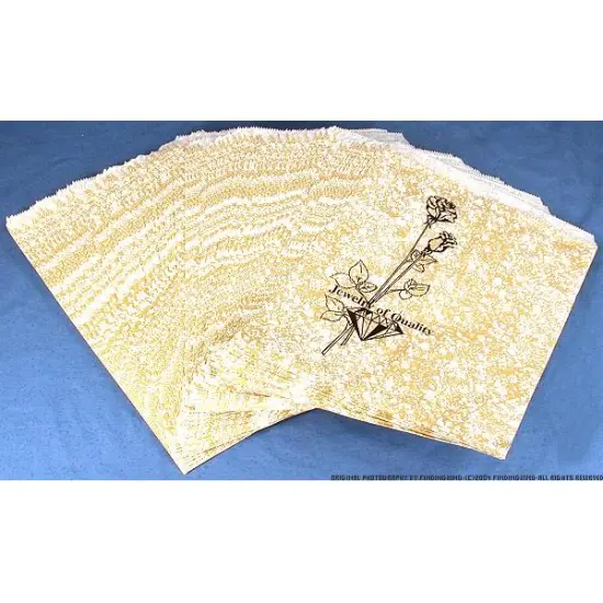 500 Paper Gift Bags Gold Shopping Sales Tote 8.5 x 11" {2}