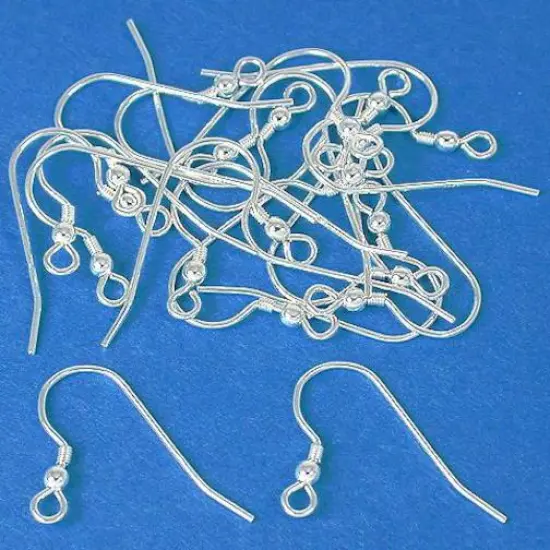 20 French Fish Hook Ear Wires Sterling Silver Earrings {1}