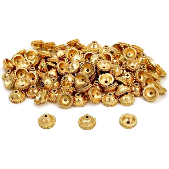 End Cap Bali Beads Gold Plated Jewelry 10mm Approx 100 {1}