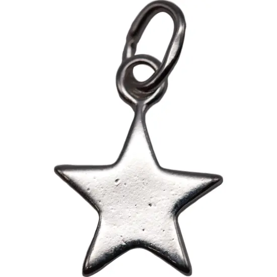 Sterling Silver Little 5 Pointed Star Charm 925 12mm {1}