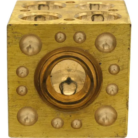 2" Brass Dapping Block with 70 Half Spheres 2.5-28 mm - Jewelry & Metal Working {4}