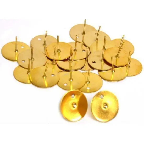 Button Flat Earring 24 14K GF Beading Part {1}