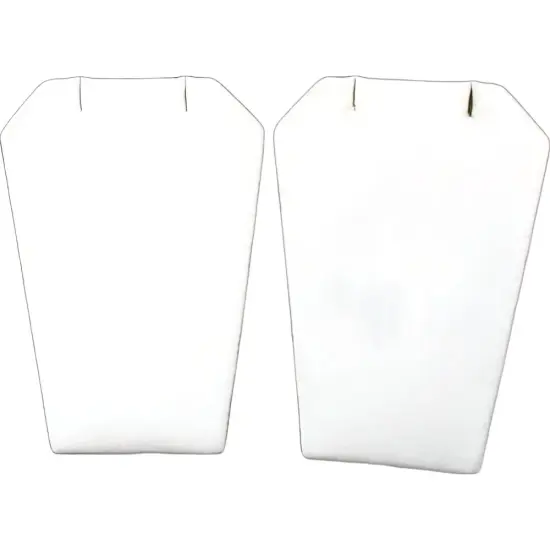 2 Necklace Pendant Chain Displays White Leather Stand {1}