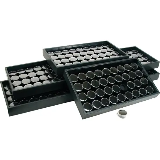 216 Gem Jars Black Foam Display & Stackable Tray {1}
