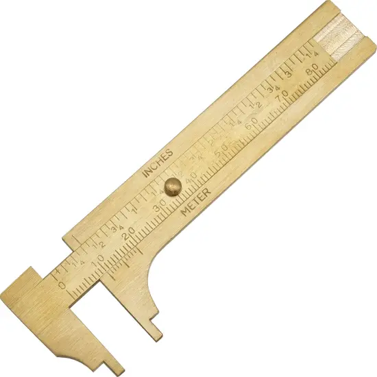 Brass Gauge Bead Ruler Measure & Convert Inches/Metric {5}