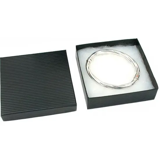 Pinstripe Cotton Filled Jewelry Gift Box Black(Only 1 Box) {2}