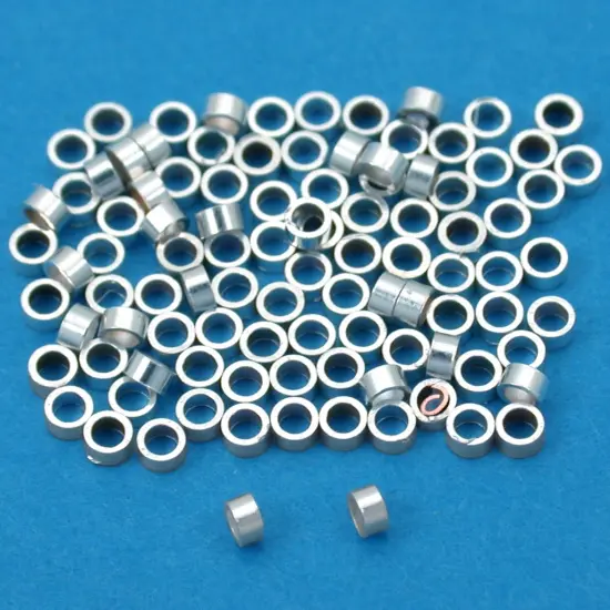 100 Sterling Silver Crimp Tube Beads Findings 1x1.9mm {1}