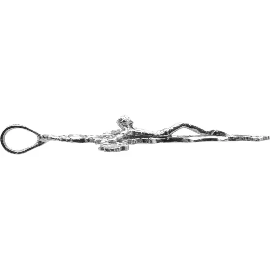 14K White Gold INRI Crucifix Charm Religious Jewelry {4}