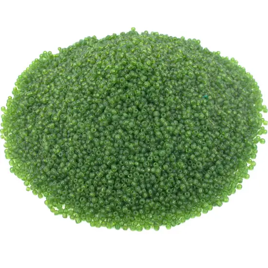 Green Glass Seed Beads Loose Beading 6/0 Approx 1 Kilo {1}