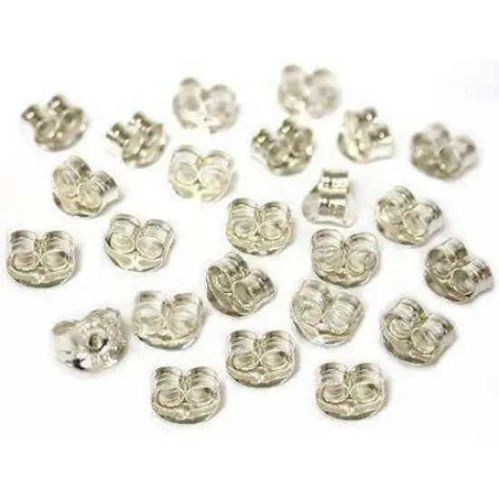 24 Sterling Silver Earring Backs Jewelry Ear Nut 6mm {1}