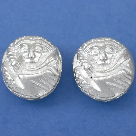 Bali Monkey Beads Silver Plated Round 16.5mm Approx 2 {1}