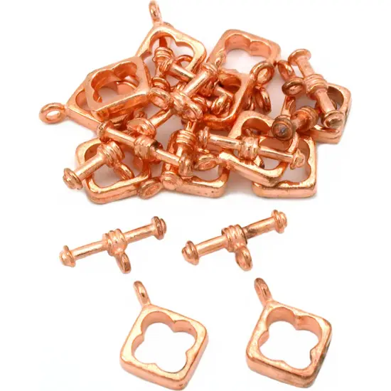 Square Bali Toggle Clasp Copper Plated 13.5mm Approx 12 {1}