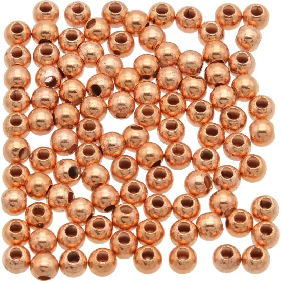 100 Copper Ball Seam Beads Beading String Parts 4mm {1}