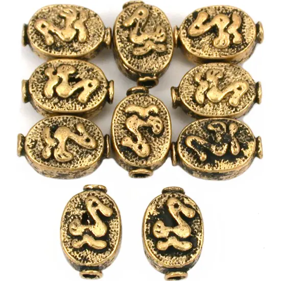 16g Fluted Duck Beads Antq Gold Plated 11.5mm Approx 10 {1}