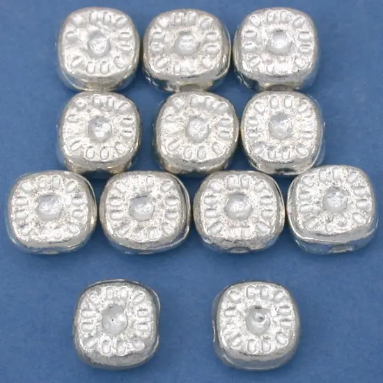 15g Bali Square Sun Spacer Bead Silver Plate 8mm App 12 {1}