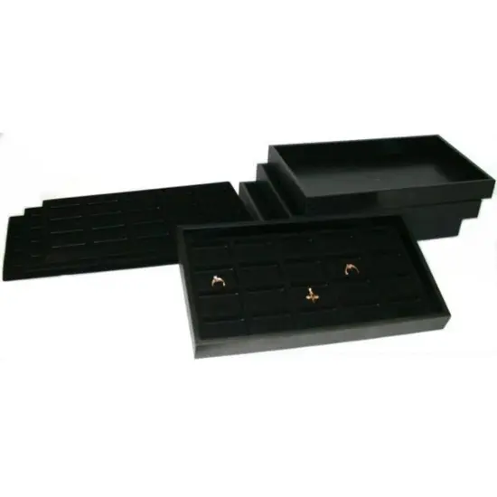 80 Slot Body Jewelry Coin Display Black Showcase Tray {1}