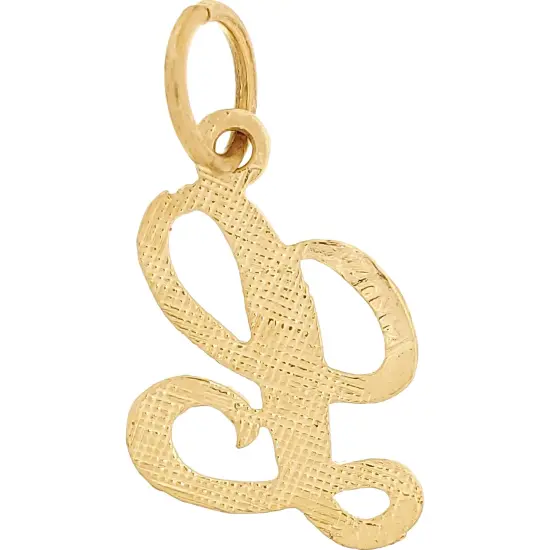Cursive Letter "L" Charm 14k Gold 14mm {2}
