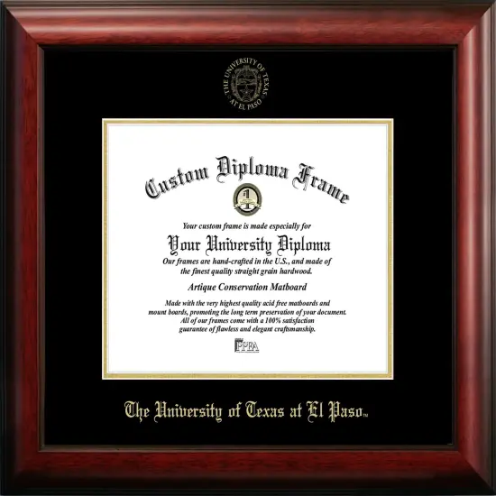 University of Texas, El Paso 11w x 8.5h Gold Embossed Diploma Frame {1}