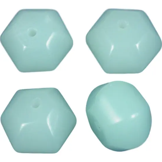 4 Light Green Aventurine Hexagon Gemstone Beads 10.5mm {1}