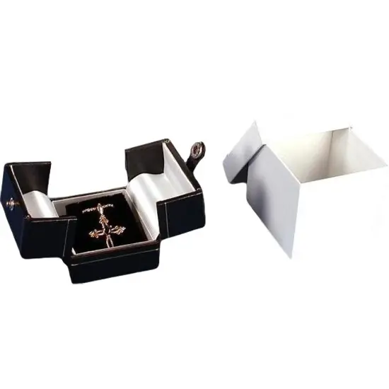 6 Earring Boxes Black & White Snap Lid Gift Display Box {2}