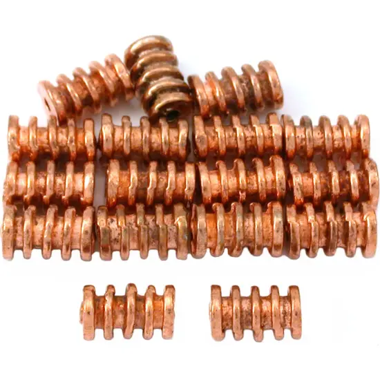 15g Bali Coil Tube Beads Copper Plated 9mm Approx 16 {1}