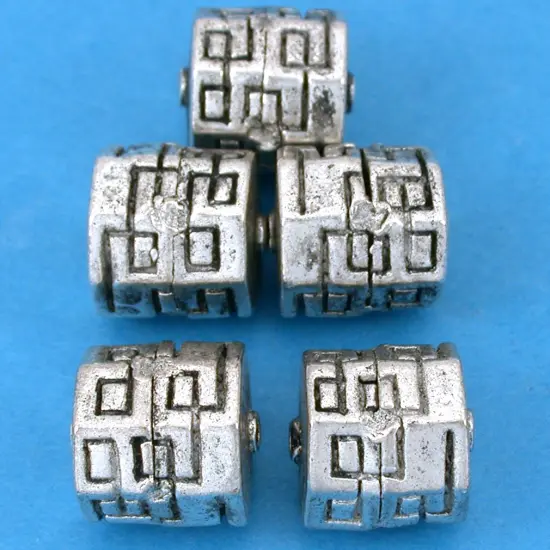 19g Barrel Bali Beads Antq Silver Plate 13.5mm Approx 4 {1}