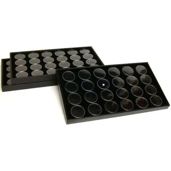 3 24 Black Foam Gem Stone Jars Box Storage Displays {1}